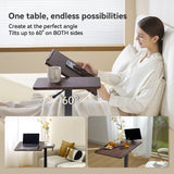 SIHOO D01 Adjustable Tilt Overbed Bedside Table with Wheels