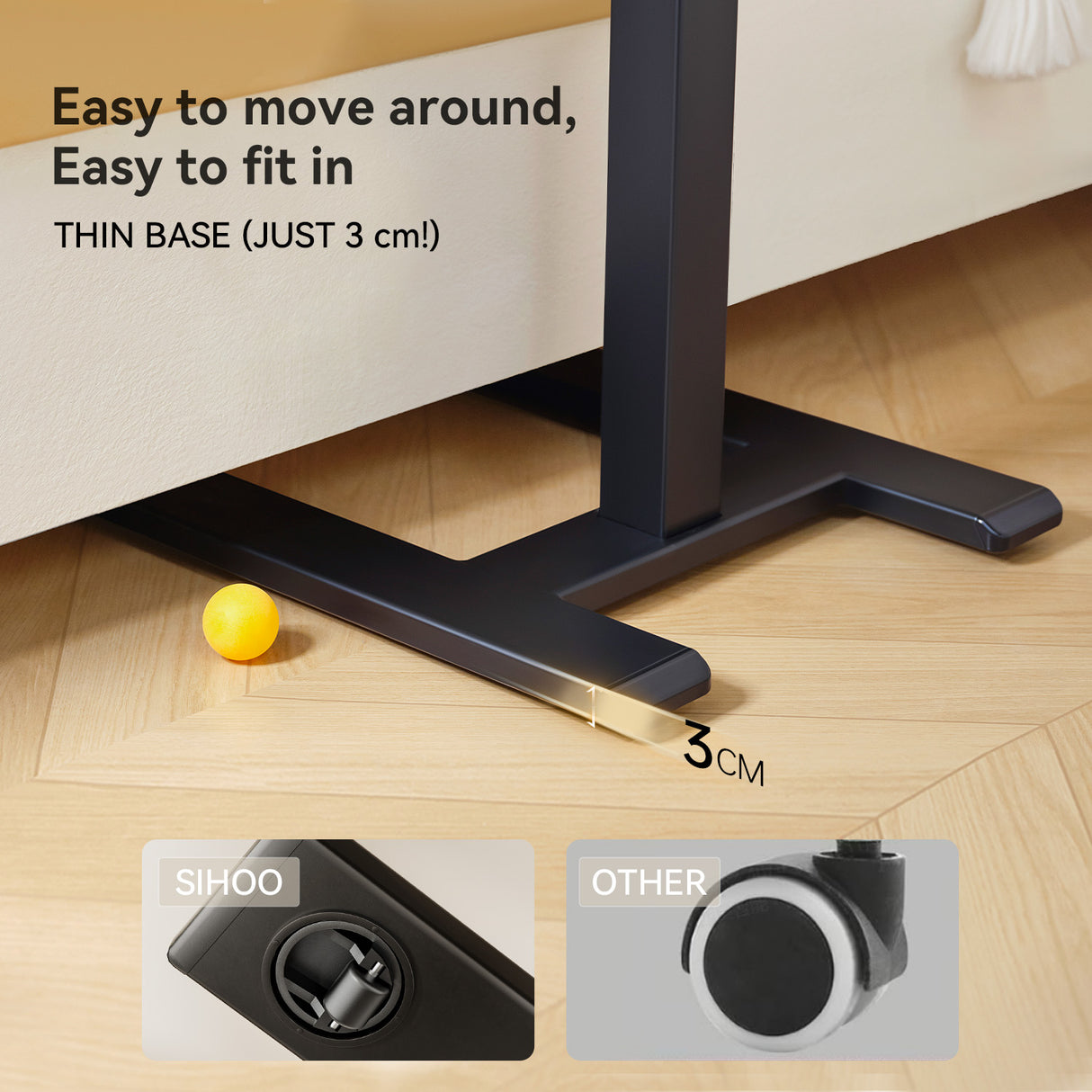 SIHOO D01 Adjustable Tilt Overbed Bedside Table with Wheels