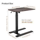 SIHOO D01 Adjustable Tilt Overbed Bedside Table with Wheels